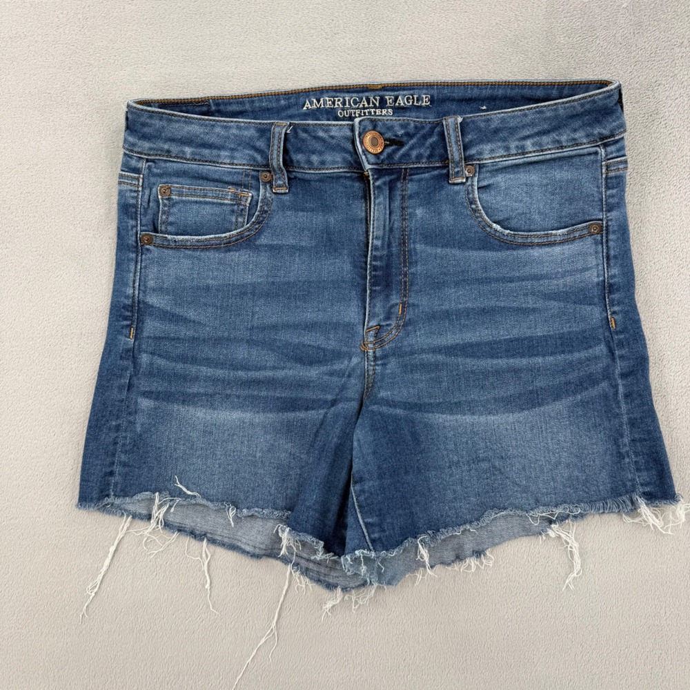American Eagle Hi-Rise Shortie Ne(x)t Level Stretch Denim Shorts Women Size 14